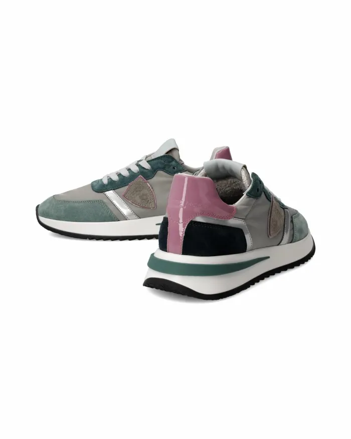 Women Sneakers Tropez 21 Running Women Green Grey WOMEN Philippe Model Paris Casual