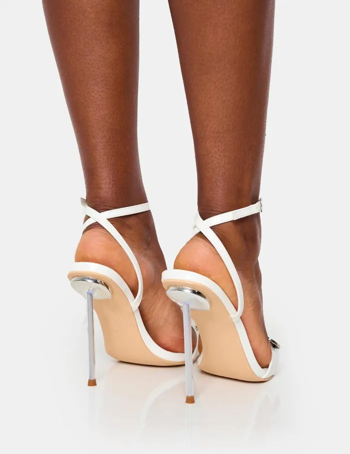 Women Socialite Buckle Detail High Heels White Public Desire Stilettos Women Socialite Buckle Detail High Heels White Public Desire Stilettos