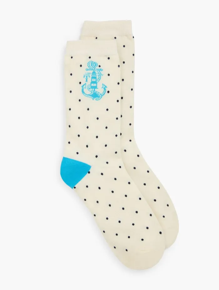 Women Socks Talbots Lighthouse Trouser Socks Ivory Multi