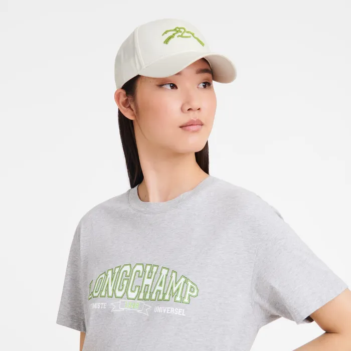 Women Solid Cap White Longchamp Caps and Hats
