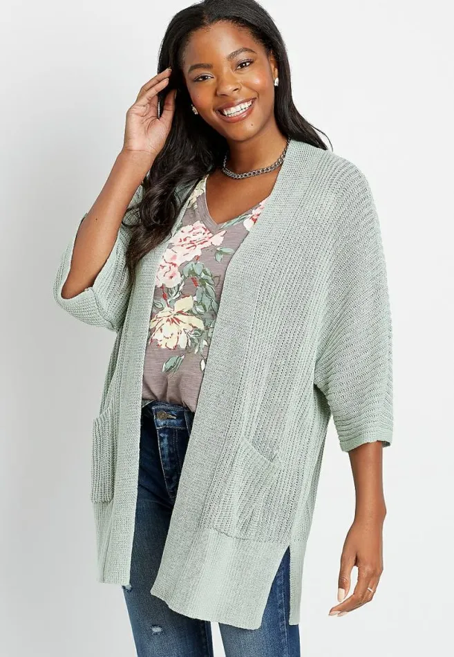 Women Solid Knit Pocket Cardigan Maurices Tops