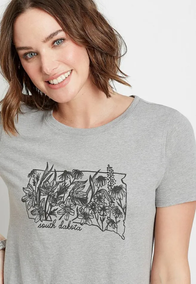 Women South Dakota State Flower Graphic Tee Maurices Tops