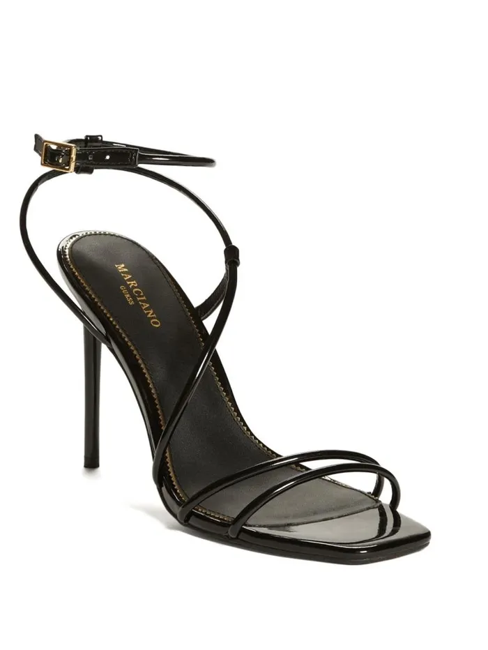 Women Strappy Cord Heeled Sandal Black Marciano Shoes