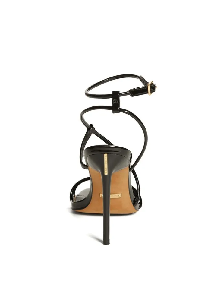 Women Strappy Cord Heeled Sandal Black Marciano Shoes Women Strappy Cord Heeled Sandal Black Marciano Shoes
