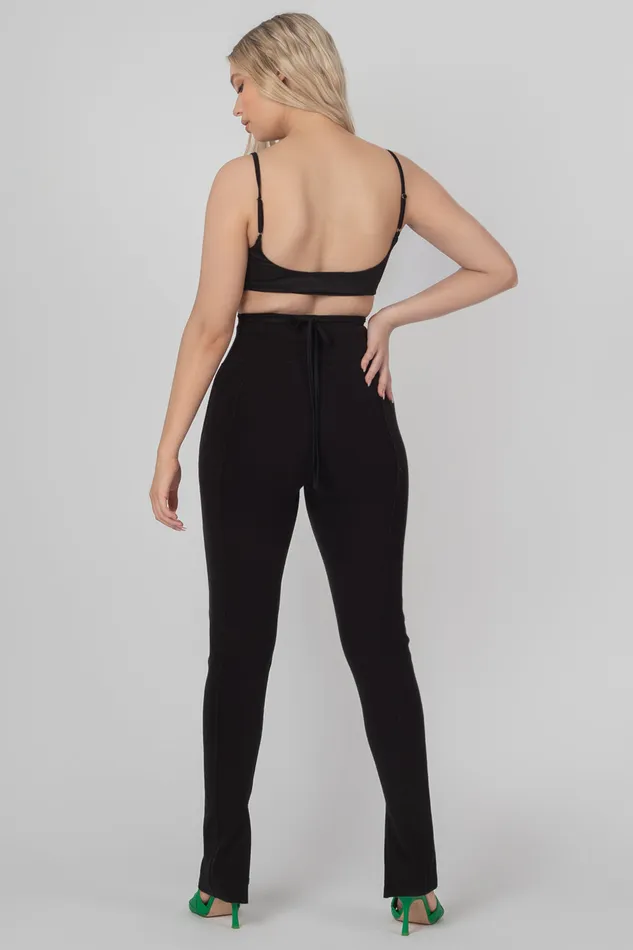 Women Strappy Tie Cropped Bralet Black Kaiia Black Public Desire Tops