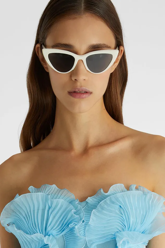 Women Sunglasses Ermanno Scervino Cateye Model LGR Sunglasses White 8211 Ermanno Scervino White