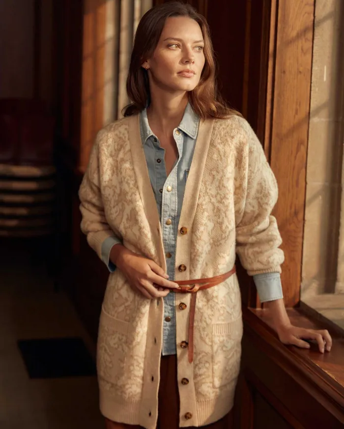 Women Sweaters and Knits Billy Reid Boyfriend Cardigan Ivorybeige