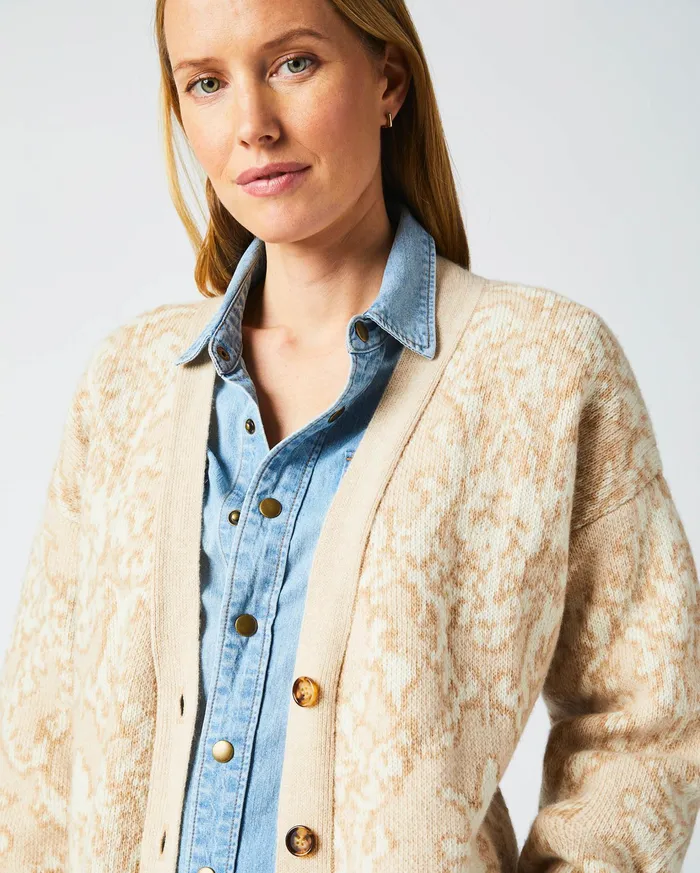 Women Sweaters and Knits Billy Reid Boyfriend Cardigan Ivorybeige