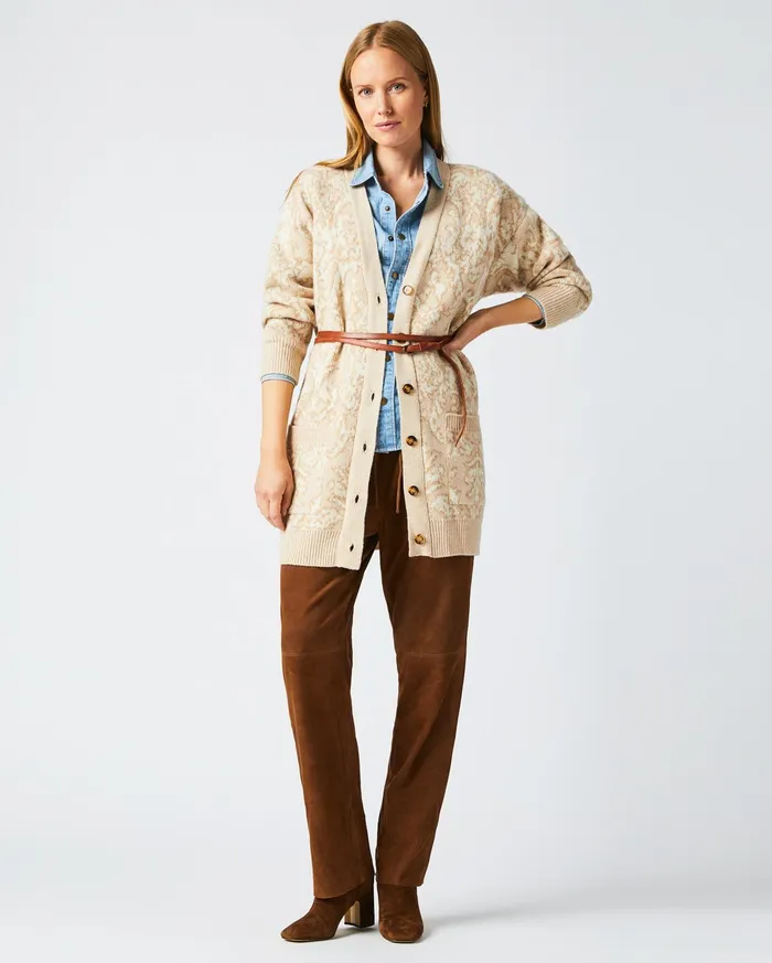 Women Sweaters and Knits Billy Reid Boyfriend Cardigan Ivorybeige