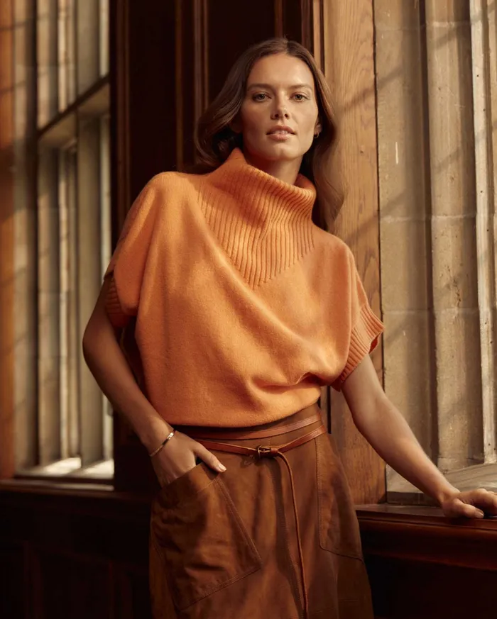Women Sweaters and Knits Billy Reid Funnel Shell Sweater Ember