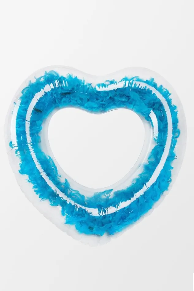 Women Swimming Rings Cupshe Seafoam Heart Shape Swimming Ring With Feathers Royal Blue