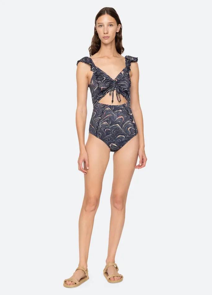 Women Swimwear Sea New York Amara Cutout One Piece Navy