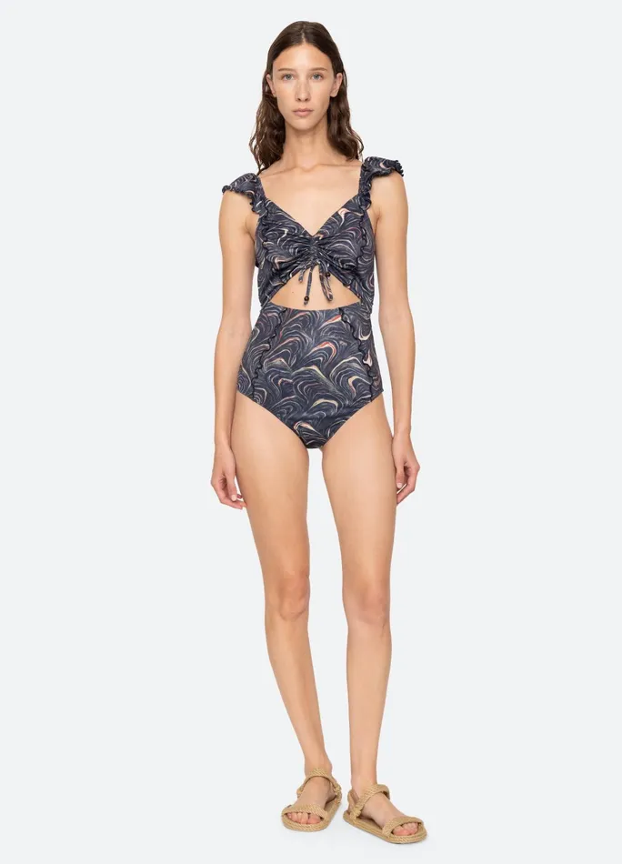 Women Swimwear Sea New York Amara Cutout One Piece Navy
