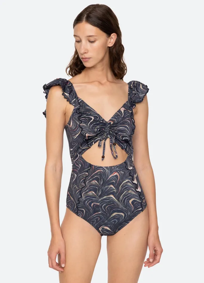 Women Swimwear Sea New York Amara Cutout One Piece Navy
