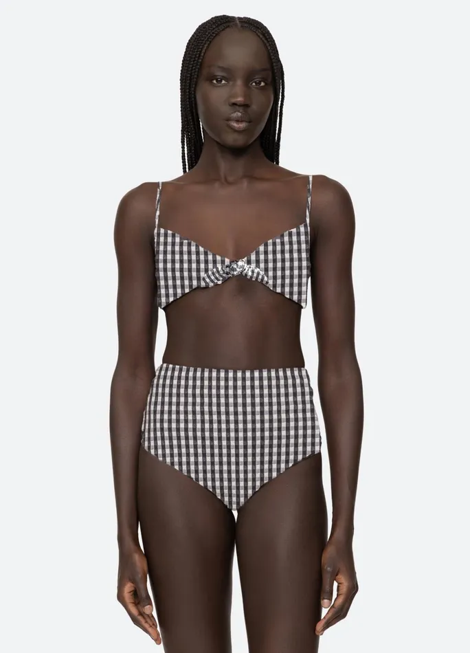 Women Swimwear Sea New York Pucker Bikini Top Multi