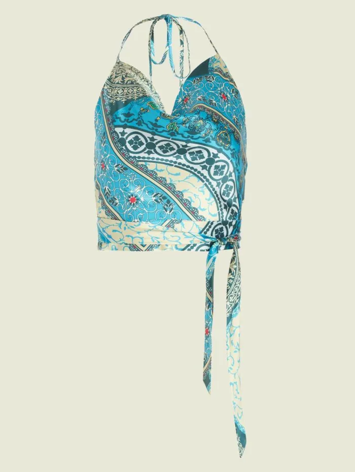 Women Tamara Top Mykanos Blue Combo Marciano Tops And Sweaters Women Tamara Top Mykanos Blue Combo Marciano Tops And Sweaters