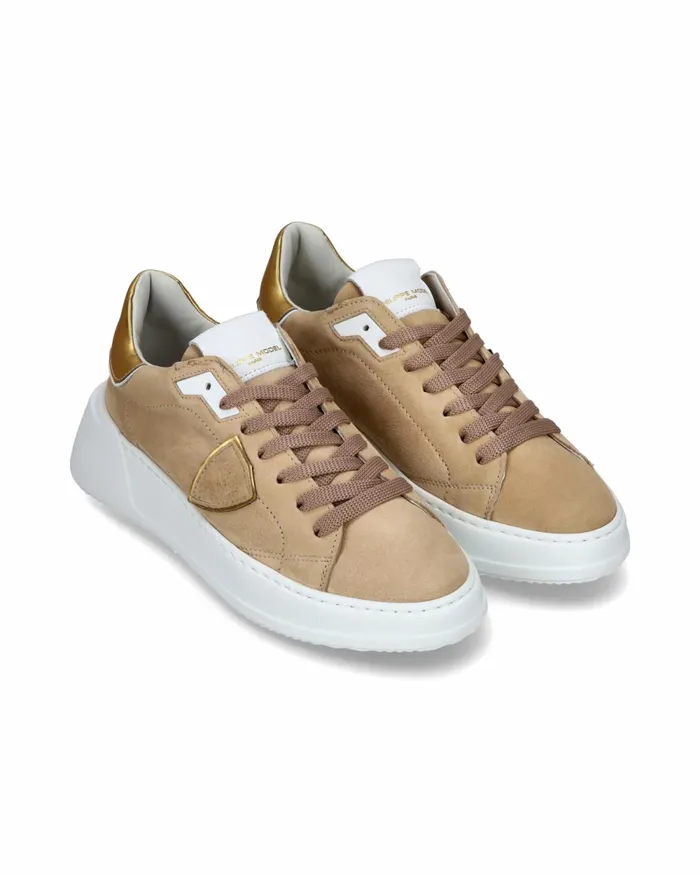 Women Temple Sneakers Beige Shoes Paris Philippe Model Paris Casual