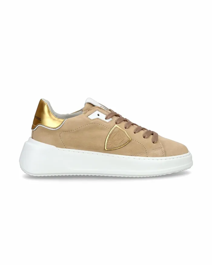 Women Temple Sneakers Beige Shoes Paris Philippe Model Paris Casual