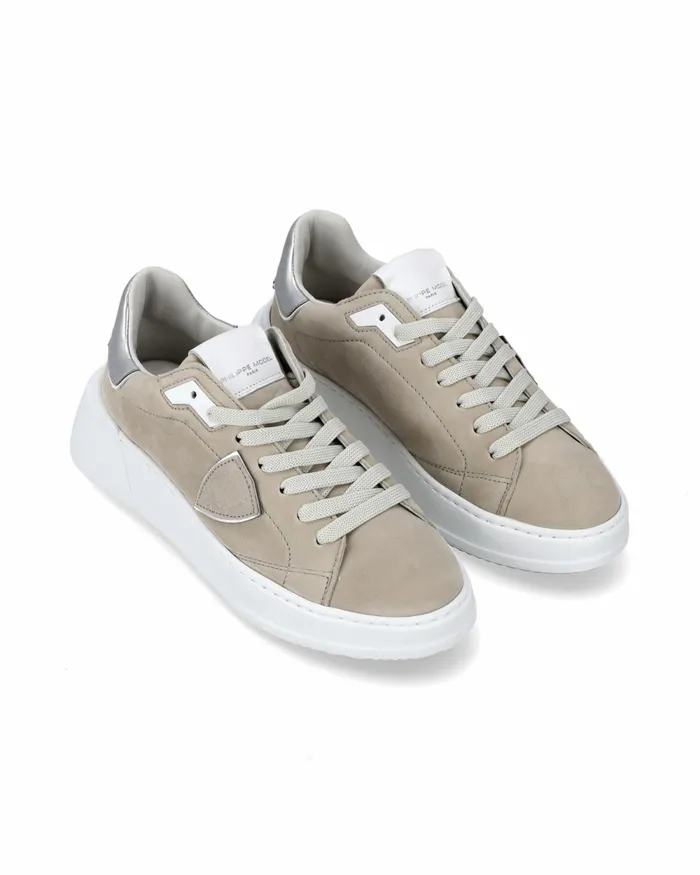 Women Temple Sneakers Gray Shoes Paris Philippe Model Paris Casual