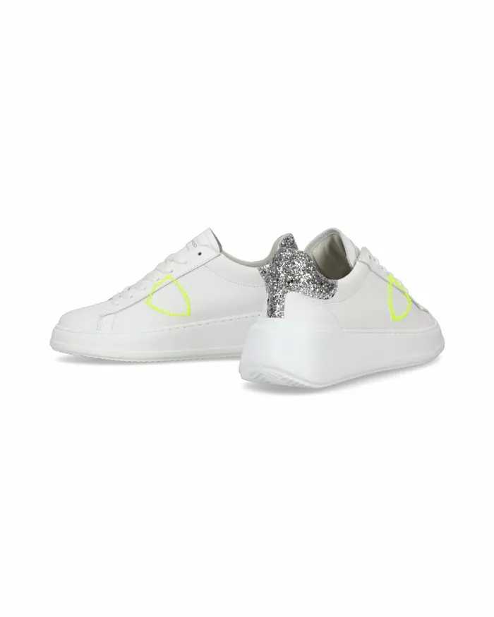 Women Temple Sneakers WhiteSilver Shoes Philippe Model Paris Casual