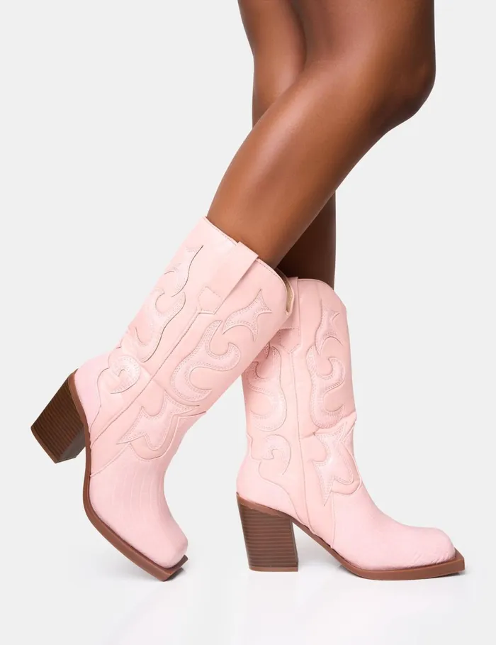 Women Texas Pink Western Block Heel Ankle Boots Pink Public Desire Heeled Boots Women Texas Pink Western Block Heel Ankle Boots Pink Public Desire Heeled Boots