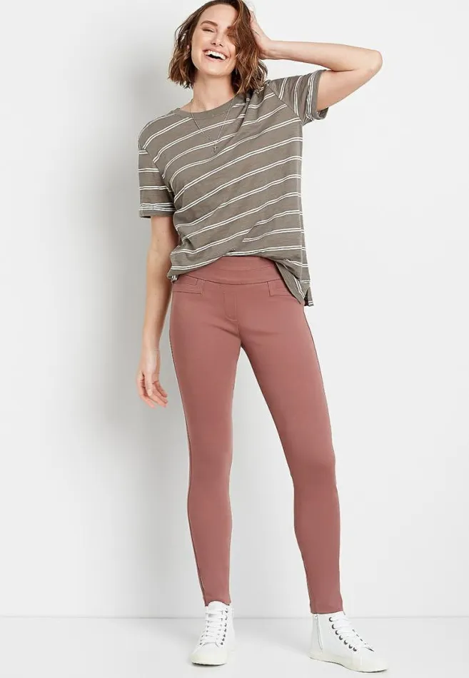 Women Textured Bengaline Skinny Ankle Pant Maurices Bottoms