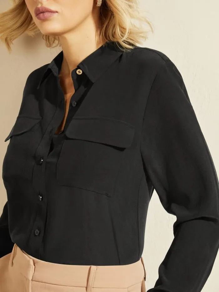 Women The Essence Blouse Black Marciano Tops And Sweaters Women The Essence Blouse Black Marciano Tops And Sweaters
