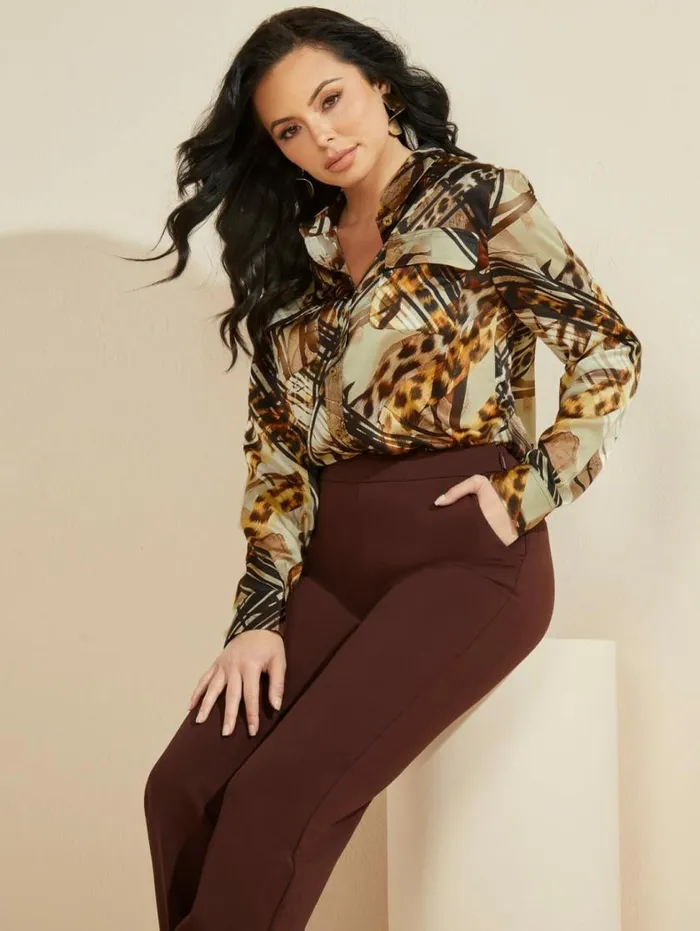 Women The Essence Blouse Leopard Lines Marciano Tops And Sweaters