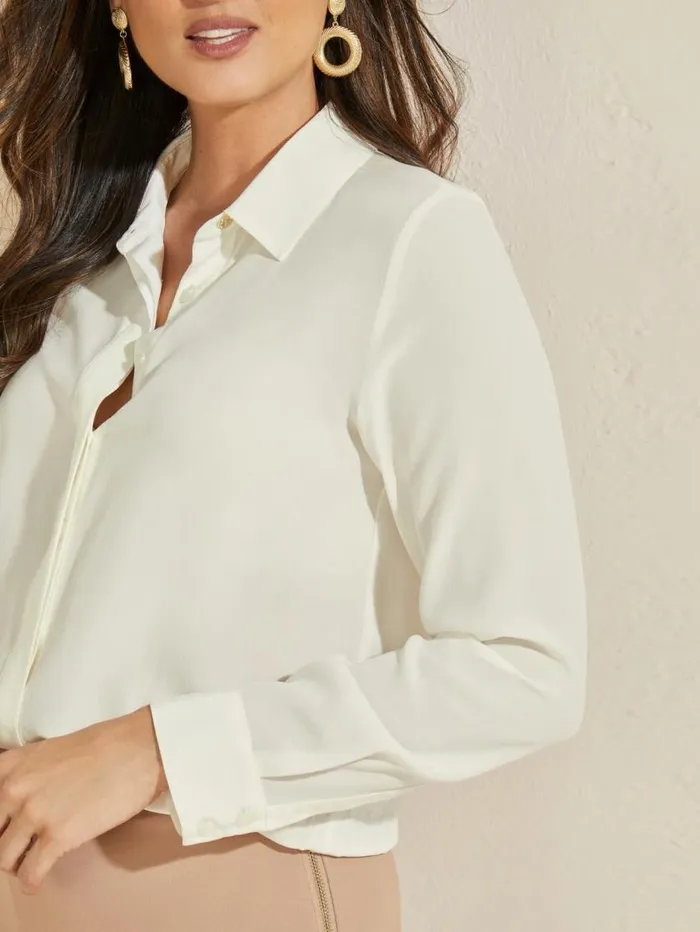 Women The Silk Icon Blouse Pale Pearl Marciano Tops And Sweaters Women The Silk Icon Blouse Pale Pearl Marciano Tops And Sweaters