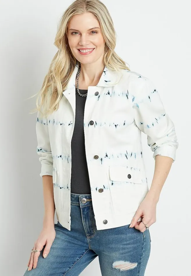 Women Tie Dye Cropped Jacket Maurices Tops