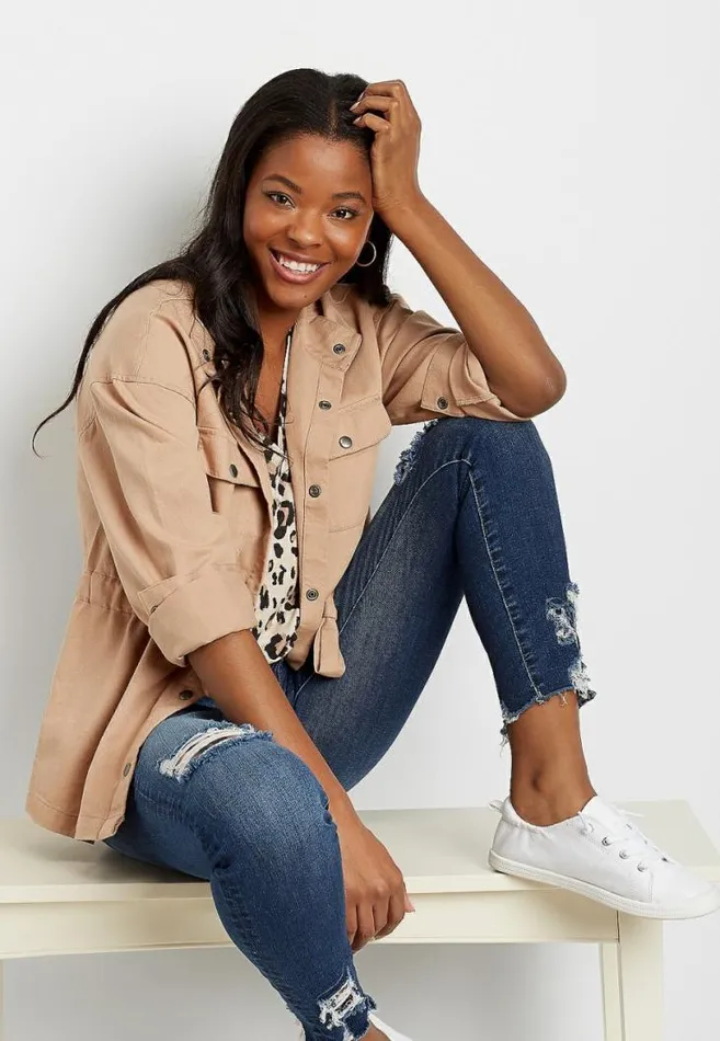Women Tie Waist Jacket Maurices Tops