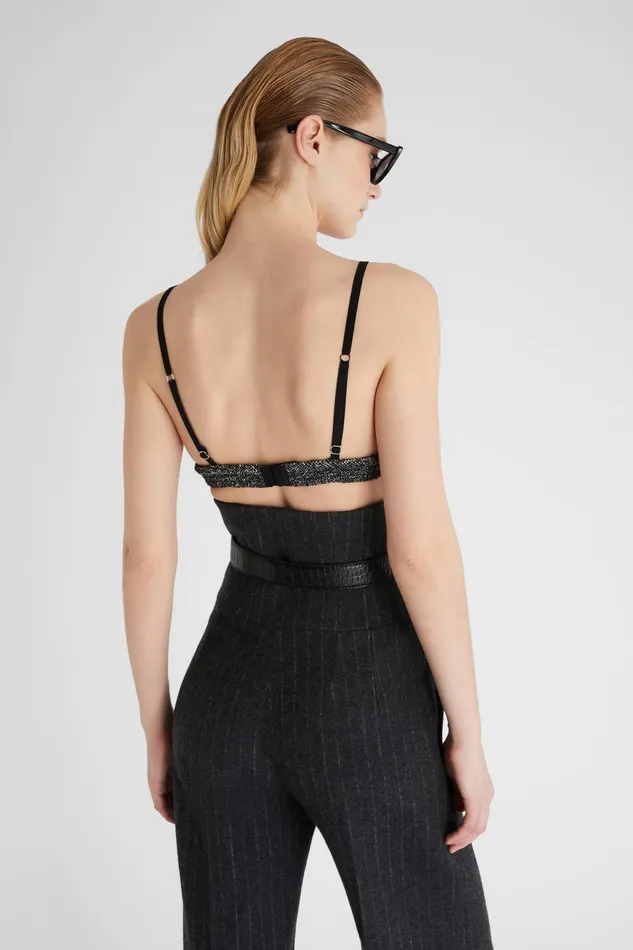 Women Tops and Shirts Ermanno Scervino Deconstructed Bra With Transparent Effect Print