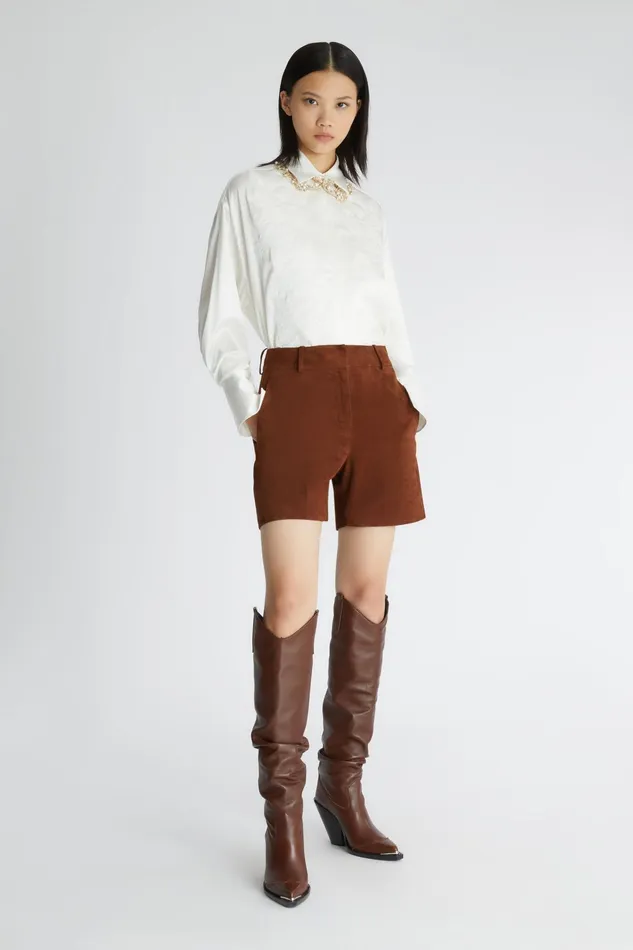 Women Tops and Shirts Ermanno Scervino Designer Silk Satin Regular Shirt 8211 Ermanno Scervino White