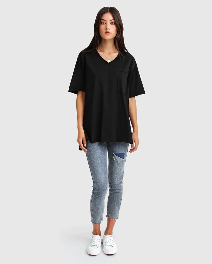 Women Tops Belle and Bloom Brave Soul Oversized TShirt 8211 Black