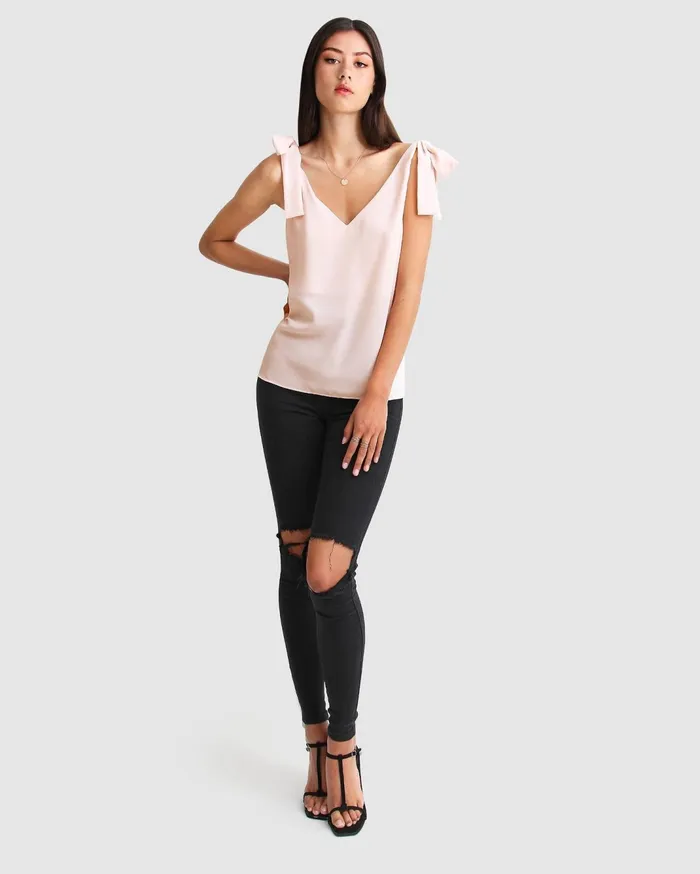 Women Tops Belle and Bloom Feel For You VNeck Top 8211 Blush