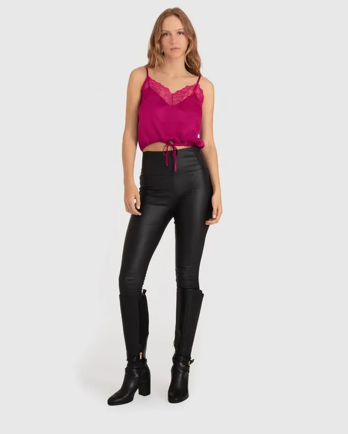 Women Tops Belle and Bloom Friday Nights Lace Cami 8211 Fuchsia