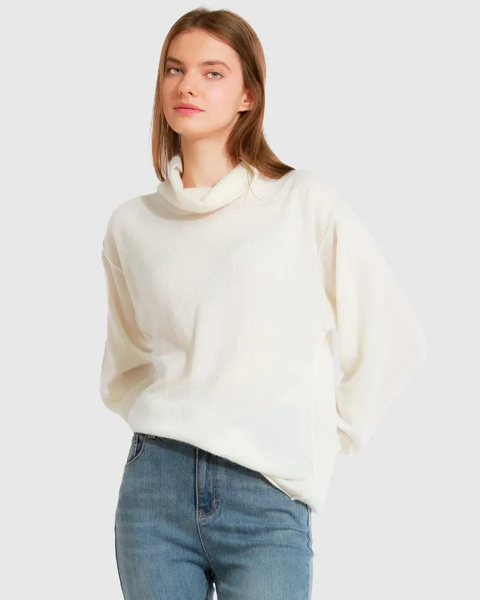 Women Tops Belle and Bloom Simple Pleasures Cashmere Knit 8211 Cream