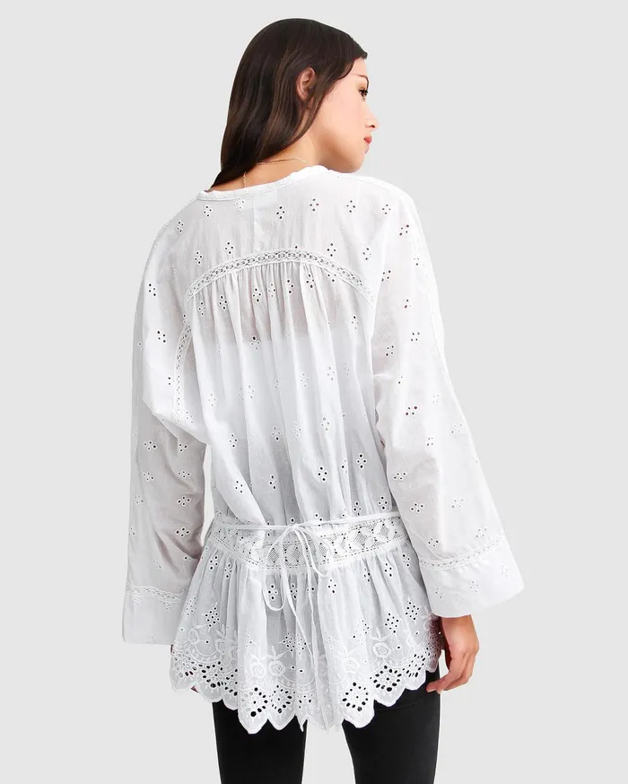Women Tops Belle and Bloom Unbutton Me Eyelet Button Down Shirt 8211 White Women Tops Belle and Bloom Unbutton Me Eyelet Button Down Shirt 8211 White