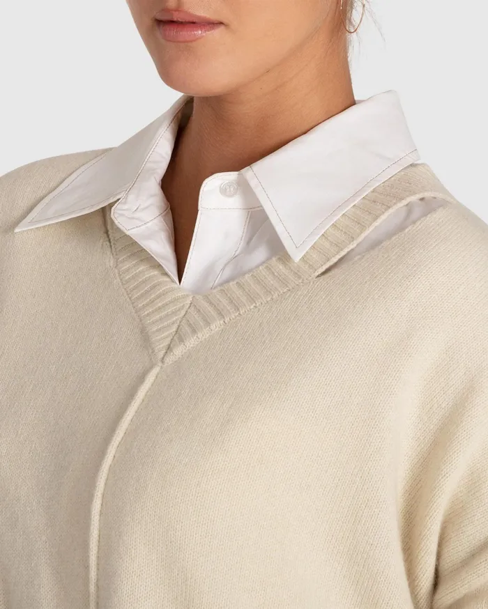 Women Tops Belle and Bloom Wonder Of You Cashmere Blend Oversized Jumper 8211 Cream