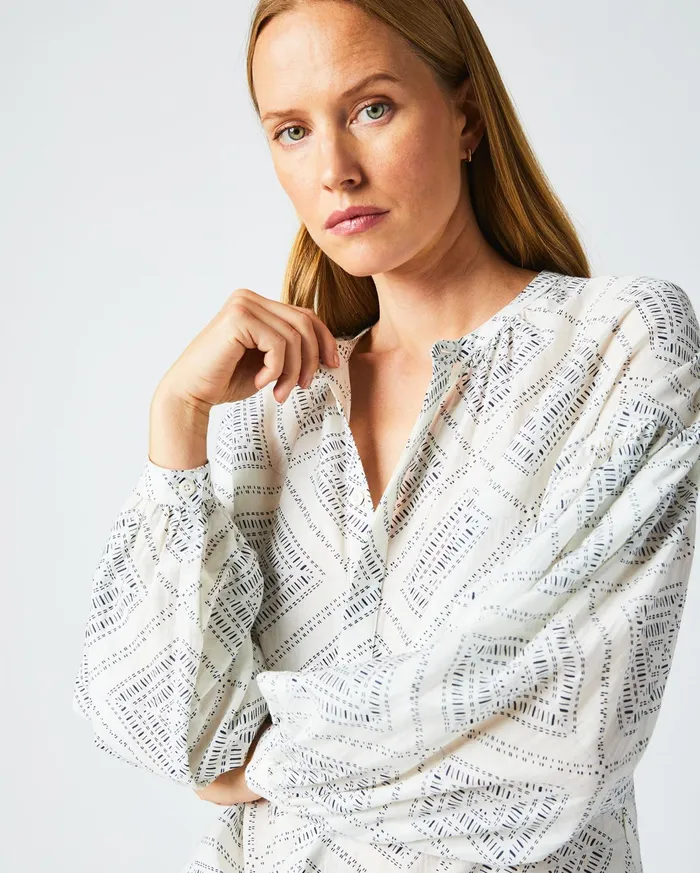 Women Tops Billy Reid Poet Blouse Whiteblue