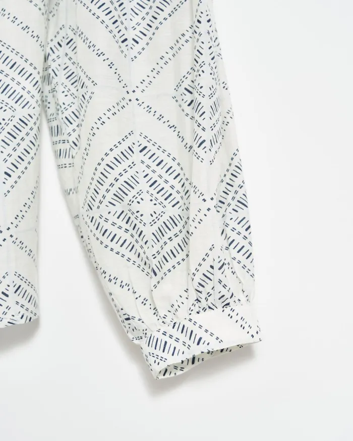 Women Tops Billy Reid Poet Blouse Whiteblue