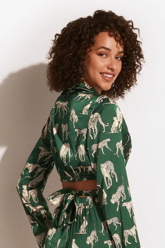Women Tops Cupshe Graciela Front Open Shirt Collar Long Sleeve Top Multicolor