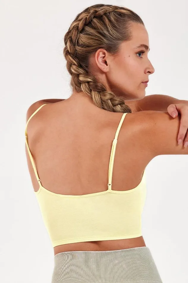Women Tops Cupshe Pixie Vneck Fixed Straps Cami Top Yellow