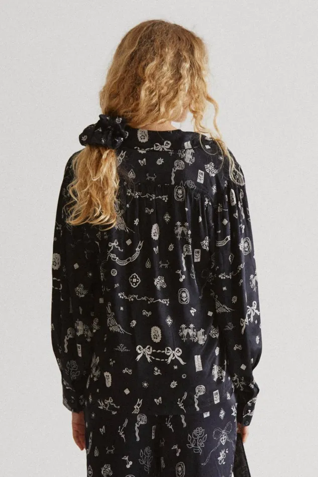 Women Tops Damson Madder Clairo Blouse 8211 Symbol Print