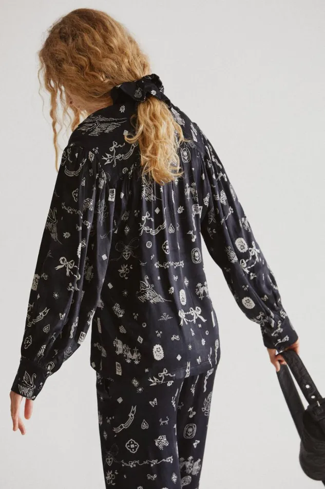 Women Tops Damson Madder Clairo Blouse 8211 Symbol Print