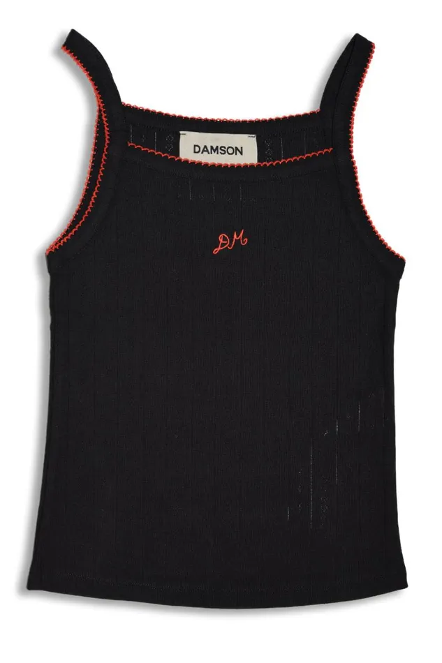 Women Tops Damson Madder Dm Cami Top 8211 Black Pointelle