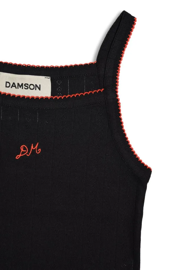 Women Tops Damson Madder Dm Cami Top 8211 Black Pointelle