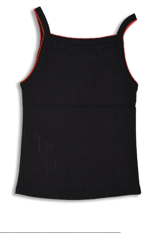 Women Tops Damson Madder Dm Cami Top 8211 Black Pointelle