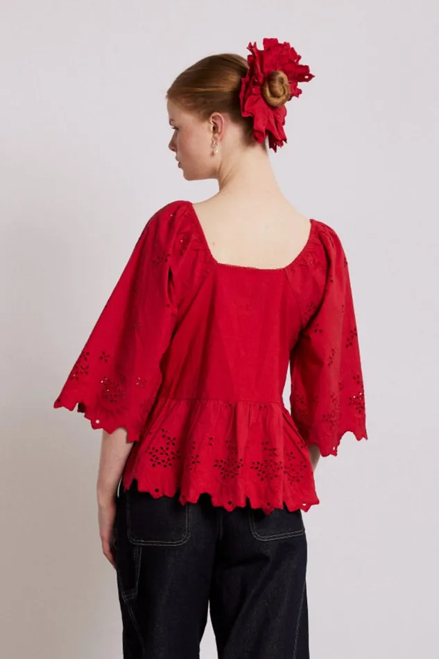 Women Tops Damson Madder Lana Blouse 8211 Red