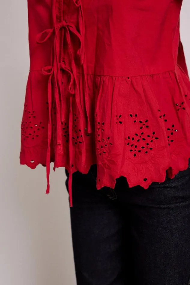 Women Tops Damson Madder Lana Blouse 8211 Red